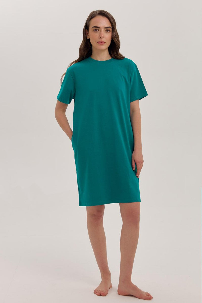 Домашнее платье из хлопка LDK 129/14/02 Miss Color green