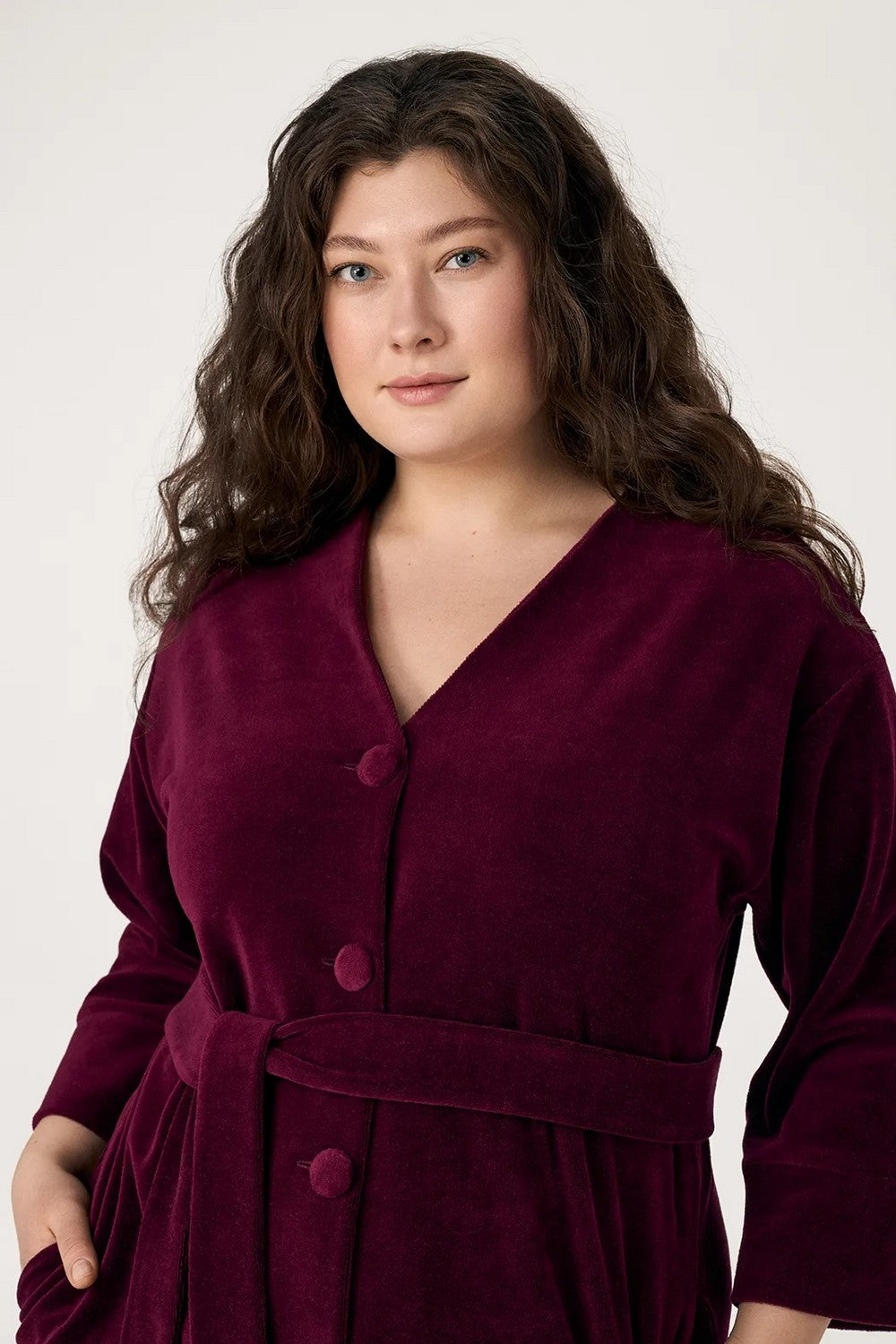 Халат з велюру LGV 214/00/04 Avery burgundy Ellen
