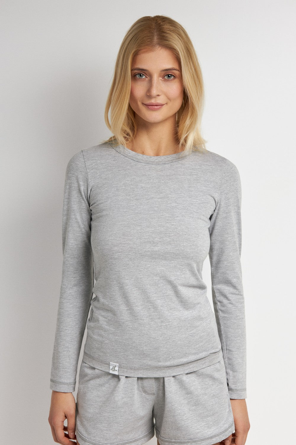 Жіночий лонгслів з бавовни LKK 02/04/06 Basic gray