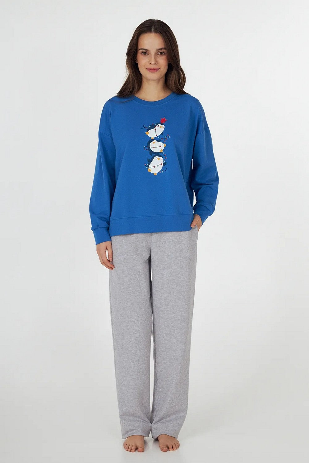 Хлопковая пижама с пингвинами LPD 1880/13/01