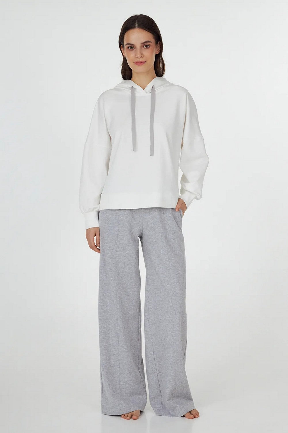 Хлопковый костюм с брюками LPD 1886/01/04 Amber white