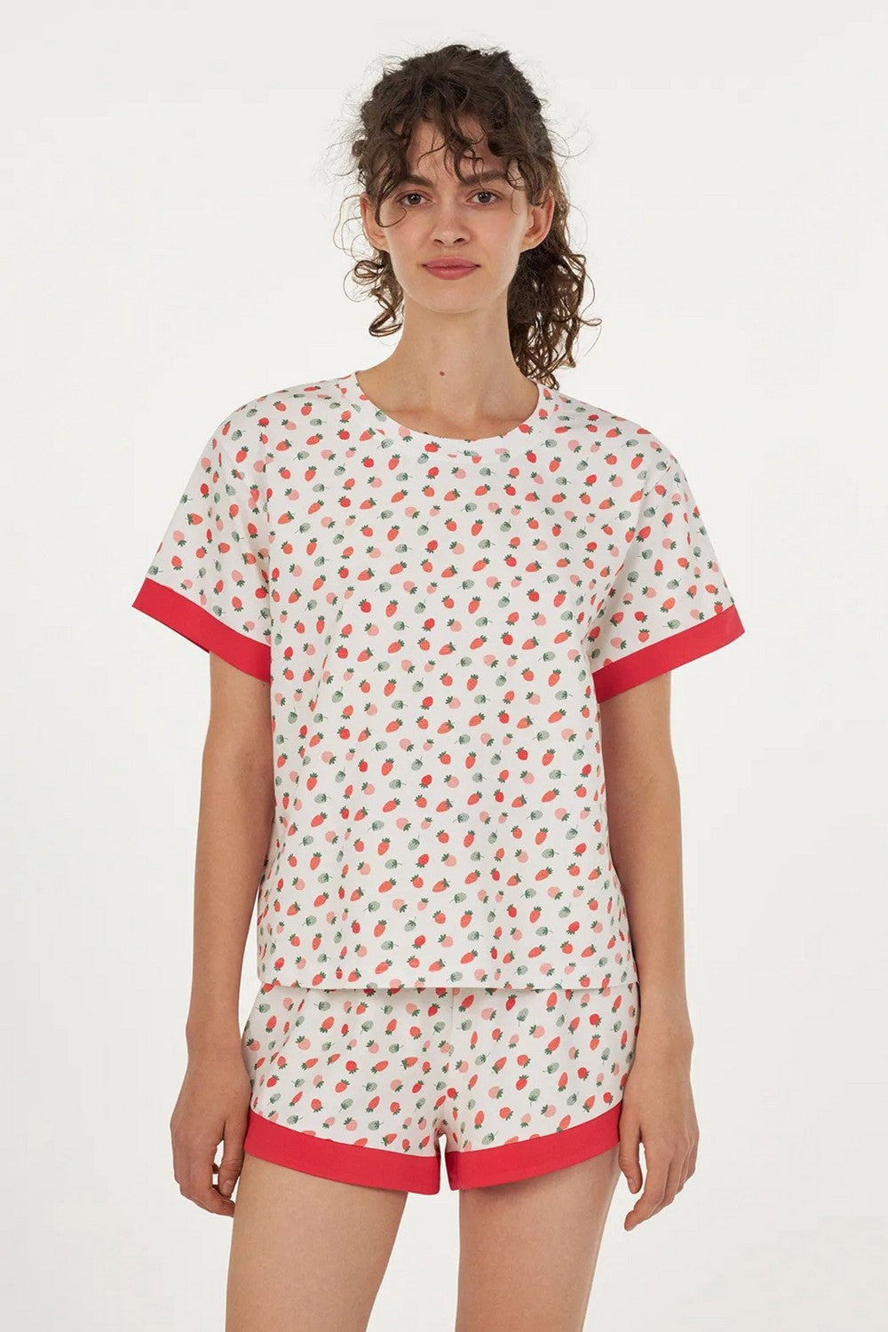 Хлопковая пижама с шортами LPK 2970/50/01 Lovely Berry orange