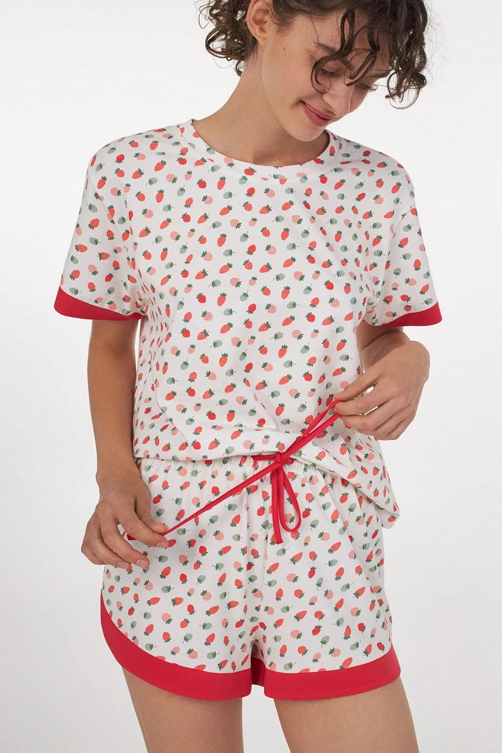 Хлопковая пижама с шортами LPK 2970/50/01 Lovely Berry orange
