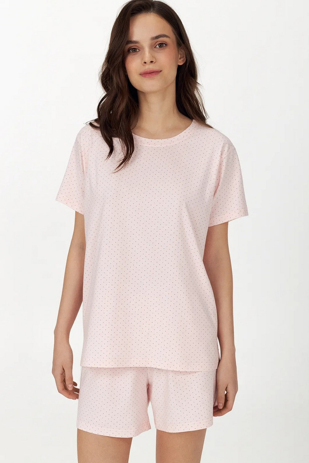 Хлопковая пижама в горошек LPK 2970/51/01 Sherry rose
