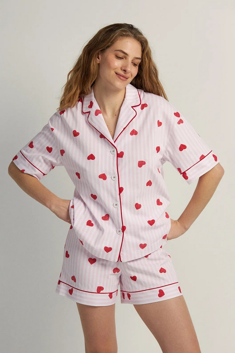 Піжама з сердечками LPK 5570/07/01 Loveu rose