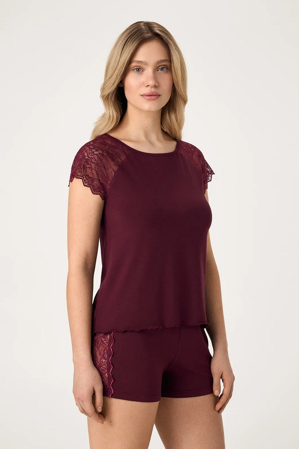 Піжама зі шортами LPM 2371/01/08 Louren burgundy Ellen
