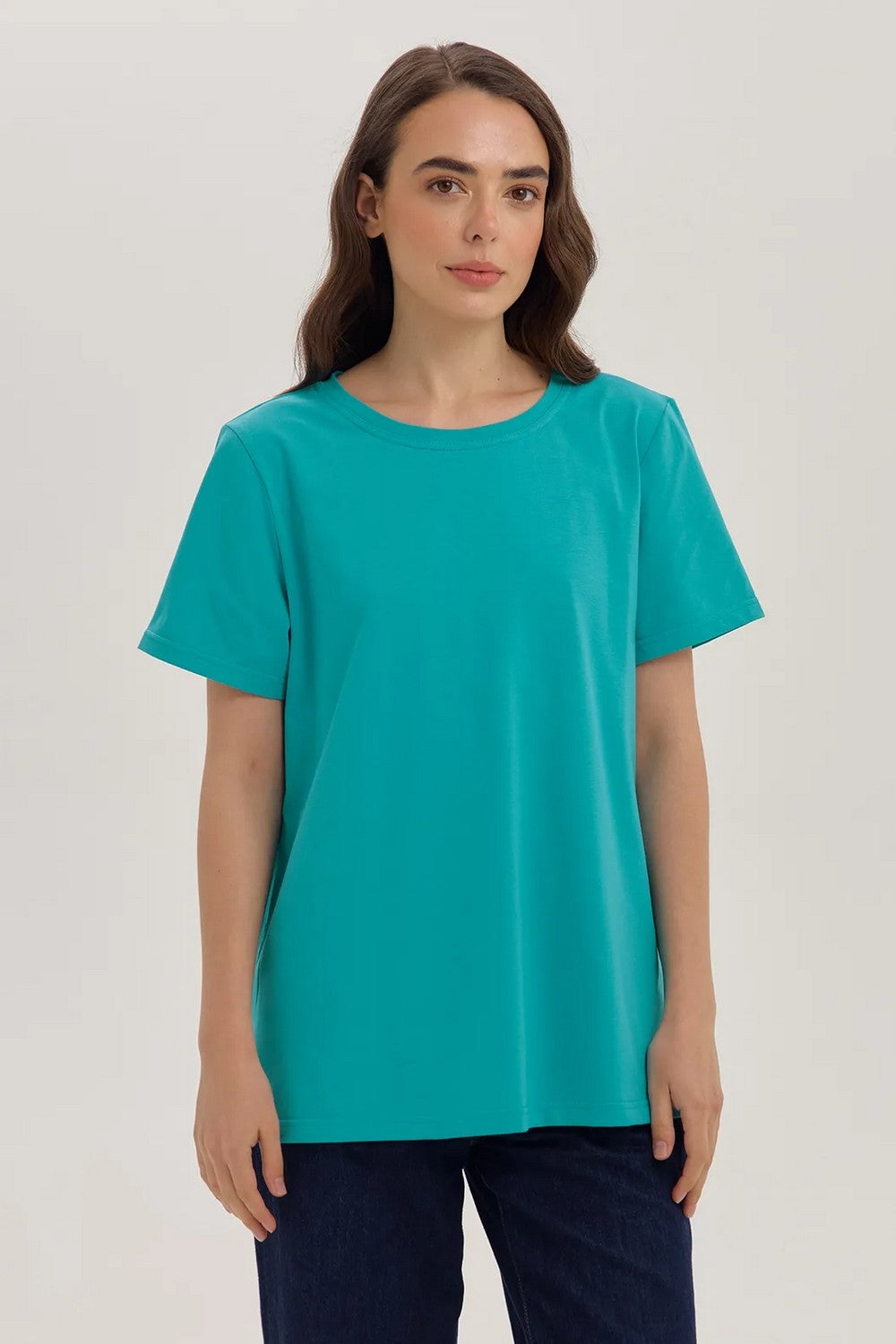 Однотонная футболка из хлопка LSK 20/16/09 Miss Color green