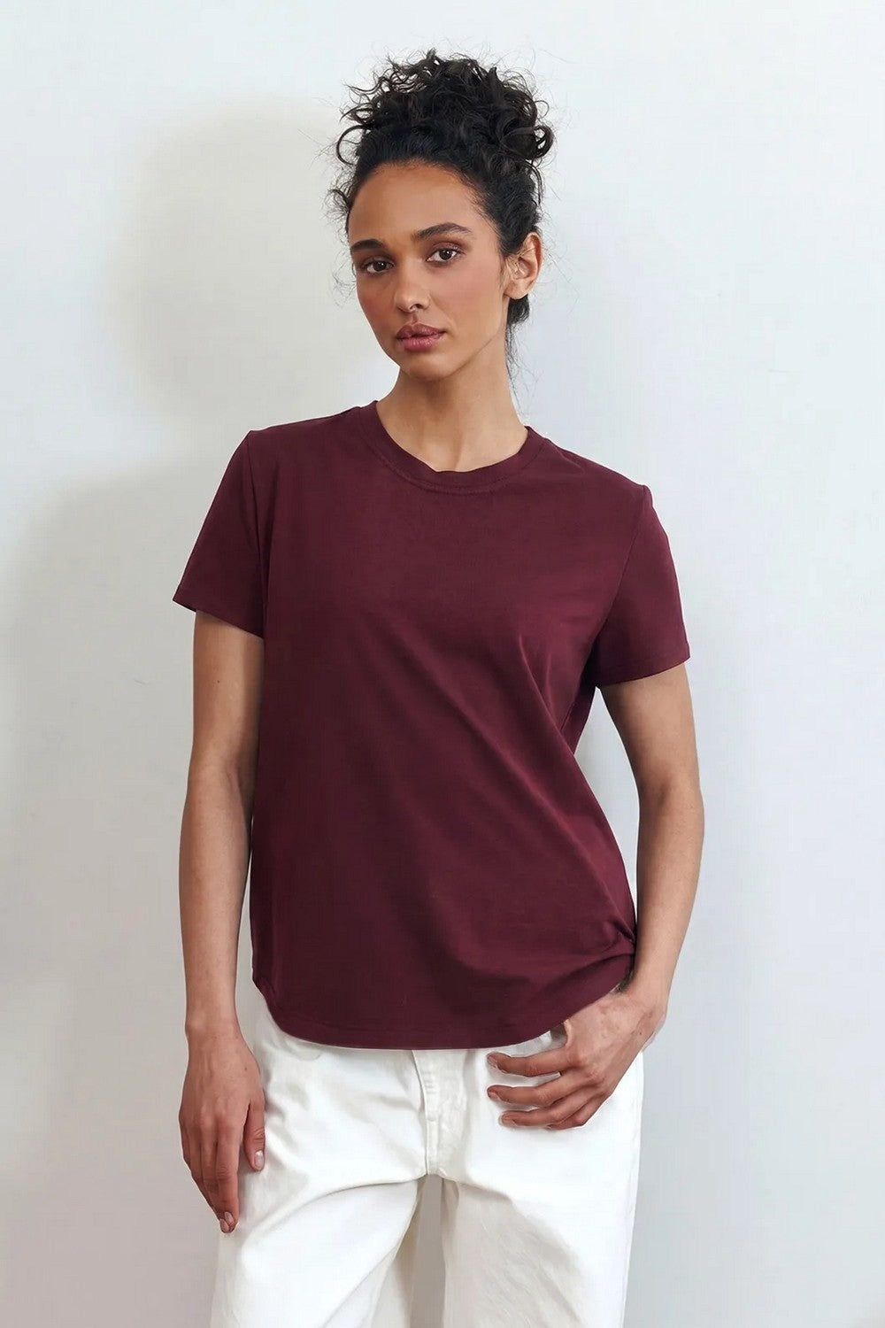 Футболка из хлопка LSK 20/19/02 Miss Color burgundy