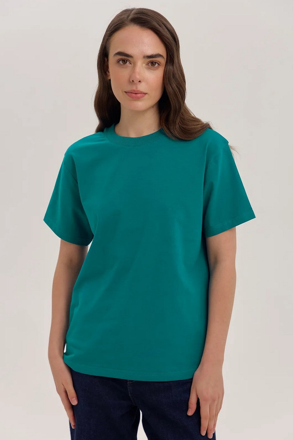 Однотонная футболка из хлопка LSK 29/24/03 Miss Color green