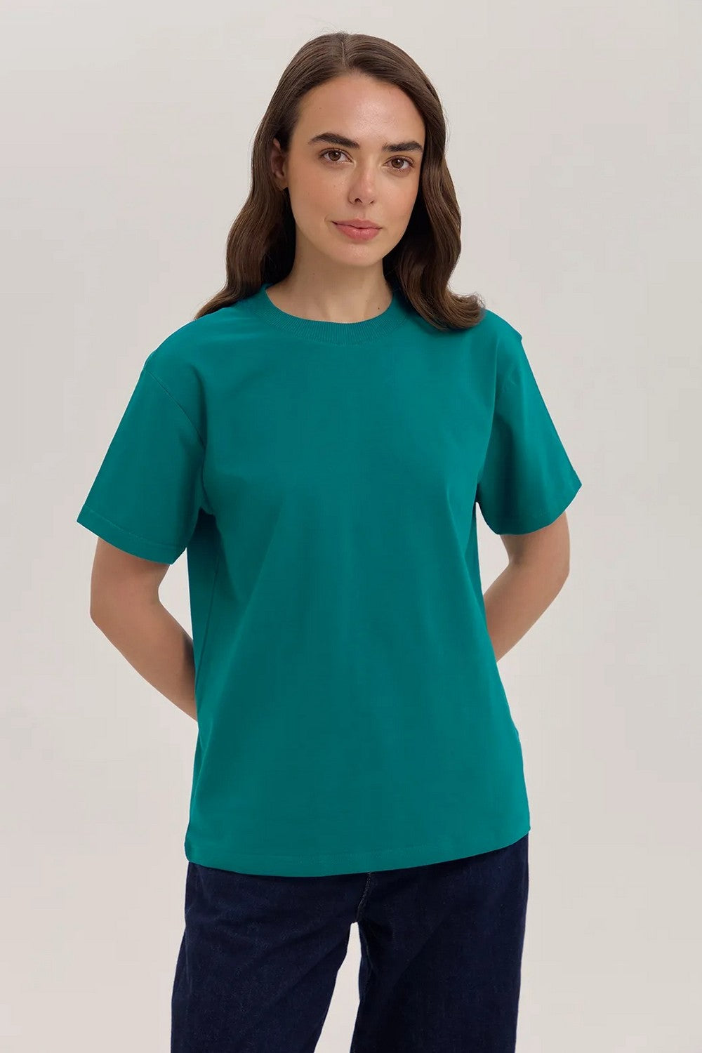 Однотонная футболка из хлопка LSK 29/24/03 Miss Color green