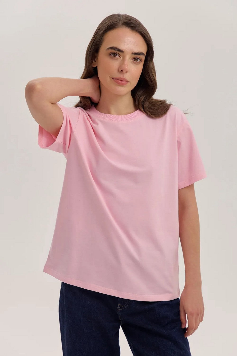 Однотонная футболка из хлопка LSK 29/24/09 Miss Color rose