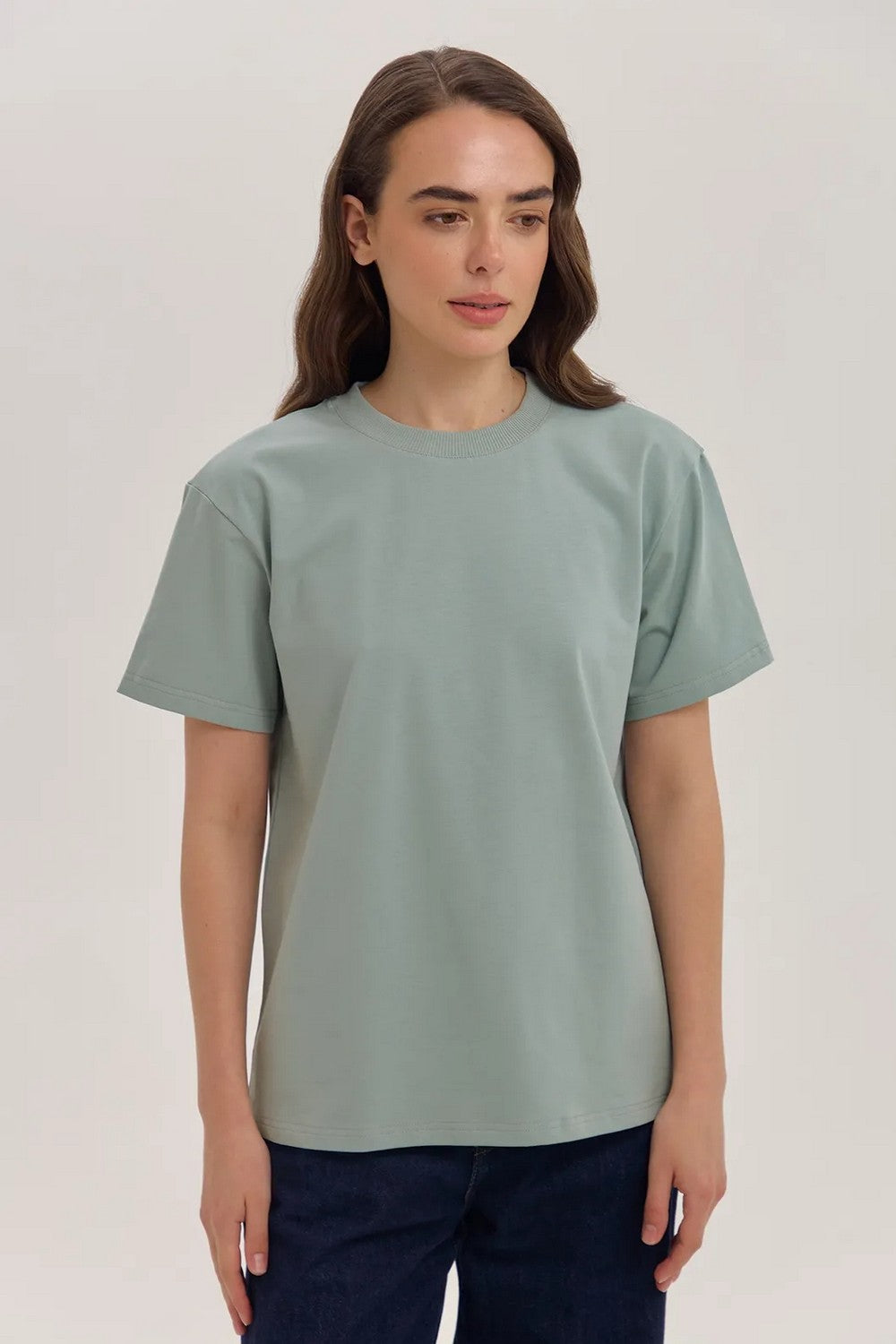 Однотонная футболка из хлопка LSK 29/24/10 Miss Color gray