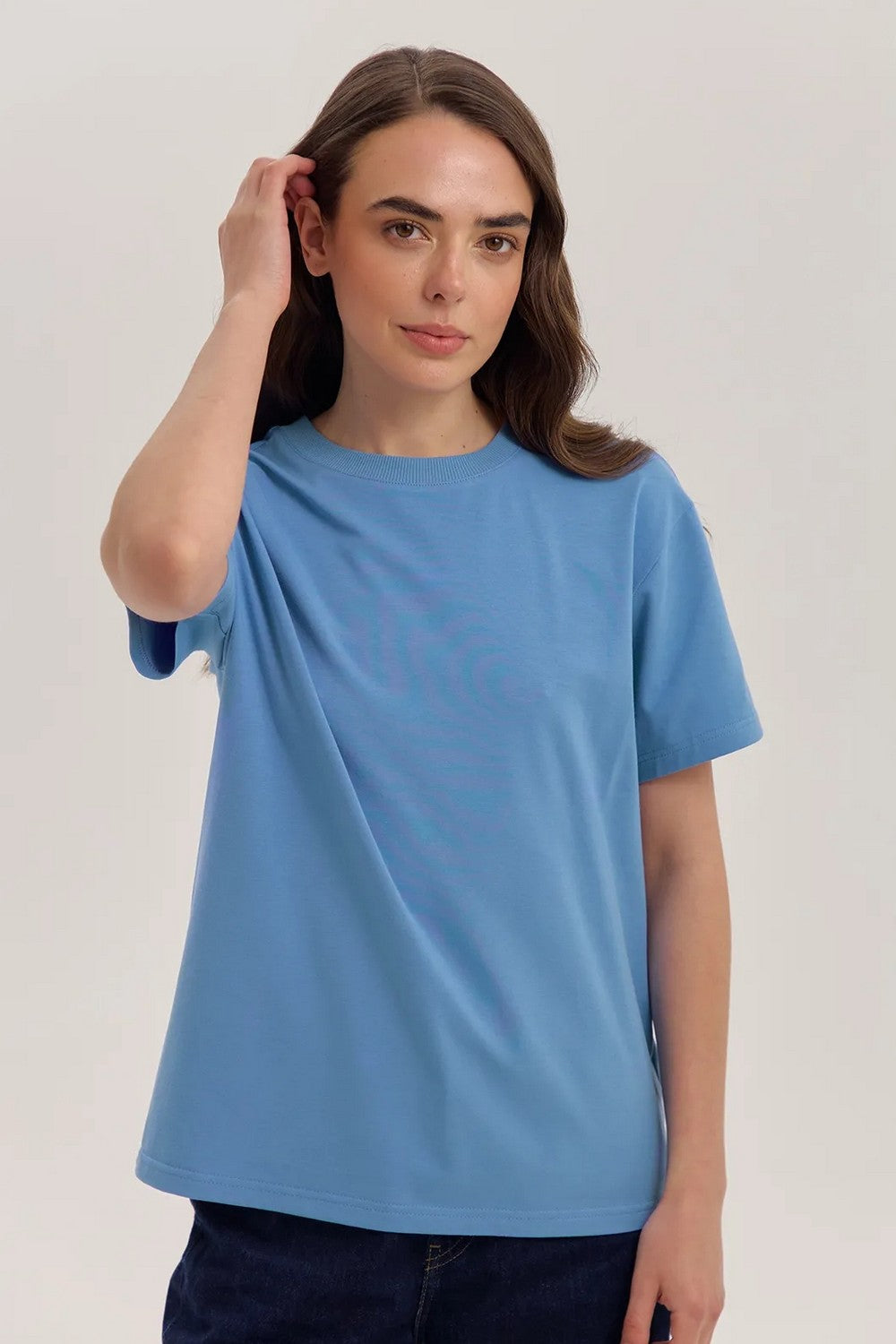 Однотонная футболка из хлопка LSK 29/24/11 Miss Color blue