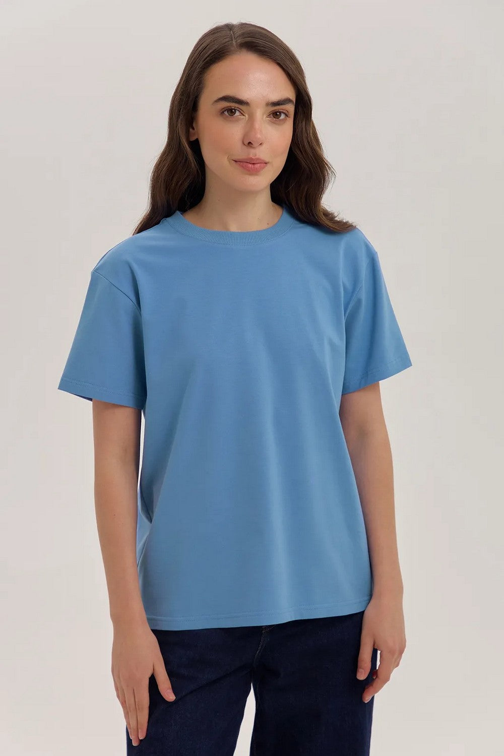 Однотонная футболка из хлопка LSK 29/24/11 Miss Color blue