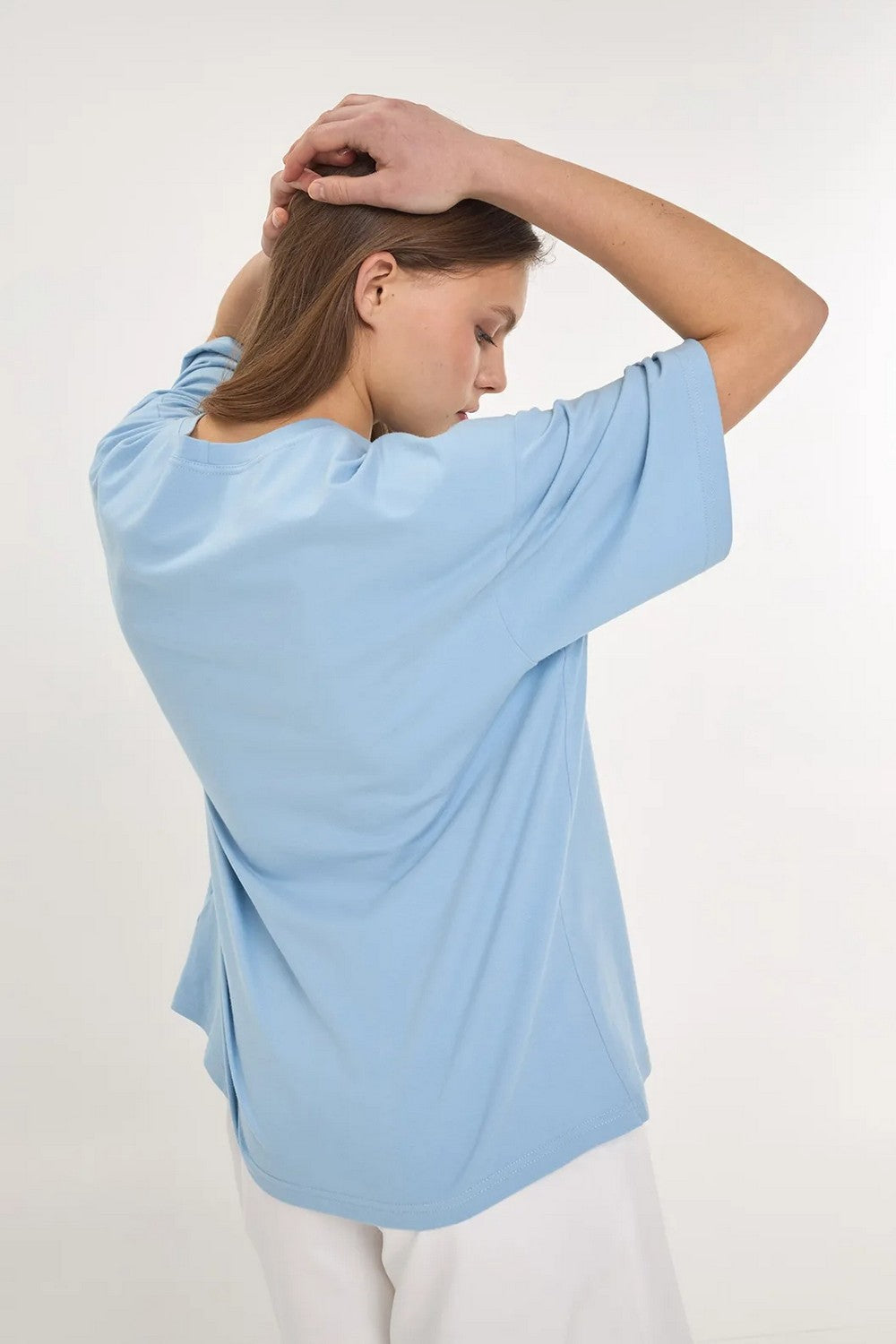 Однотонная футболка из хлопка LSK 32/00/05 Miss Color blue