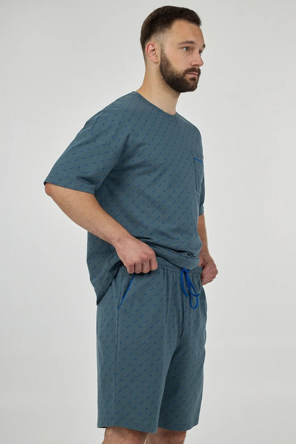 Мужская пижама с шортами MPK 2370/01/01 Bres Imperial Blue graphite