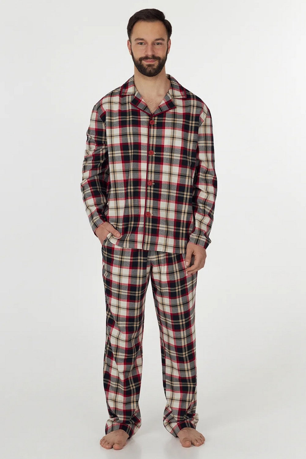 Чоловіча піжама на гудзиках MPL 5383/03/02 Meirlot burgundy