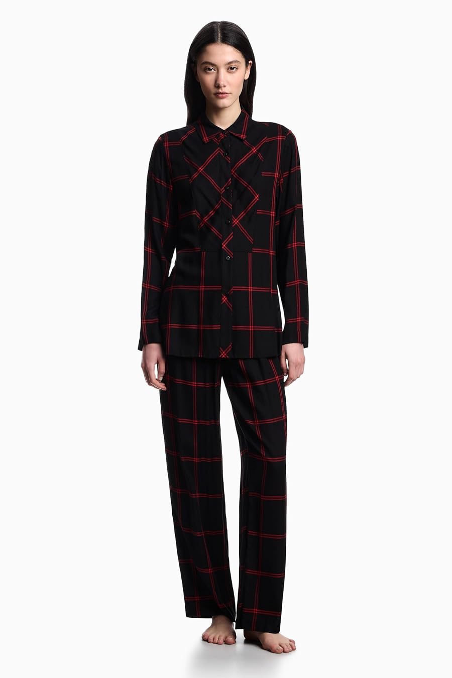 Піжама з віскози 362083135 black/red Emporio Armani