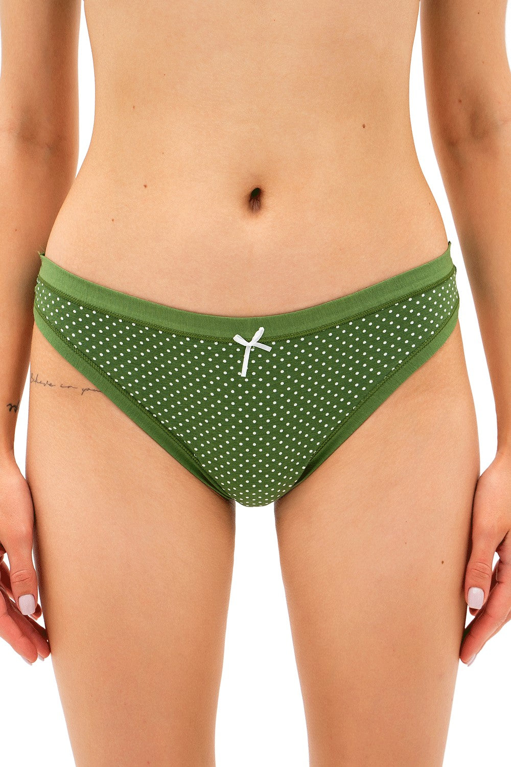 Хлопковые стринги в горошек 1590