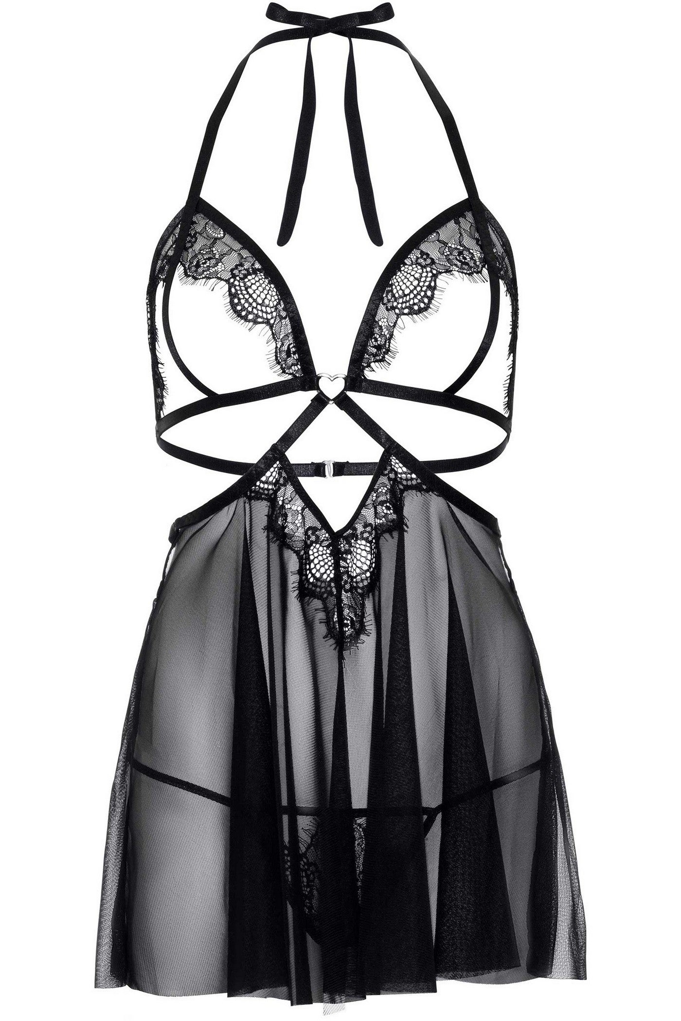 Бебидолл с кружевом Lace and mesh babydoll & panty