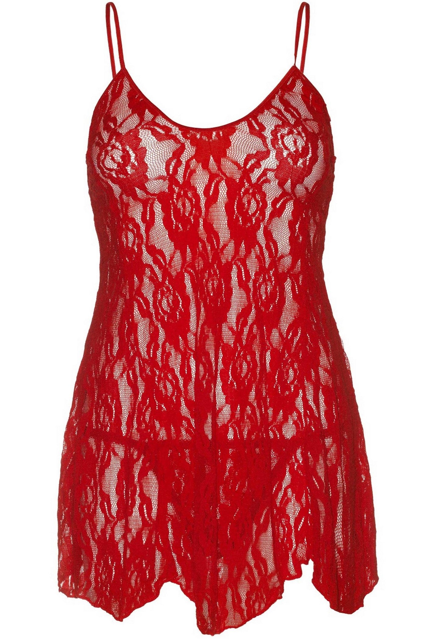 Кружевная сорочка Rose Lace Flair Chemise Plus red