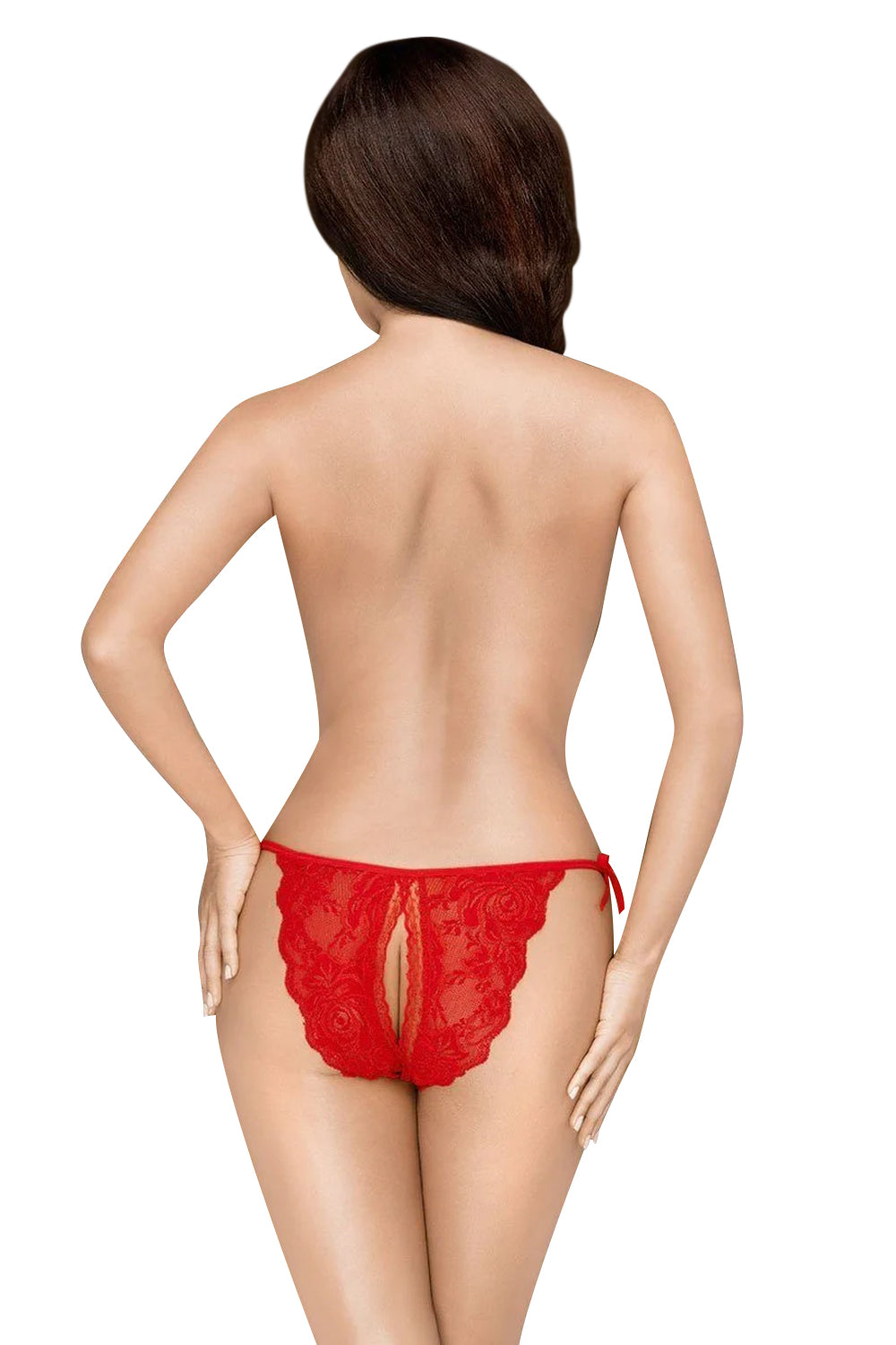 Трусики бразилиана с пикантным вырезом Too hot to be real red