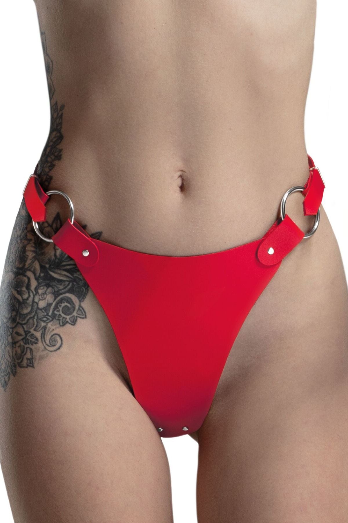 Трусики стринг с разрезом String Bikini red
