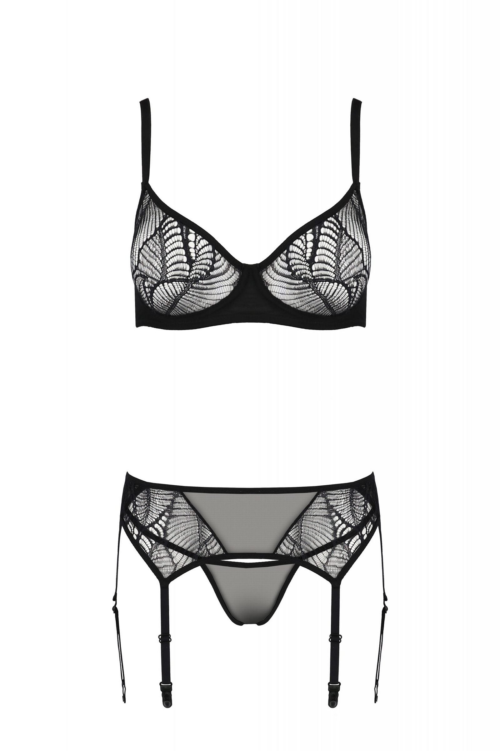 Кружевной комплект с поясом Leafa set