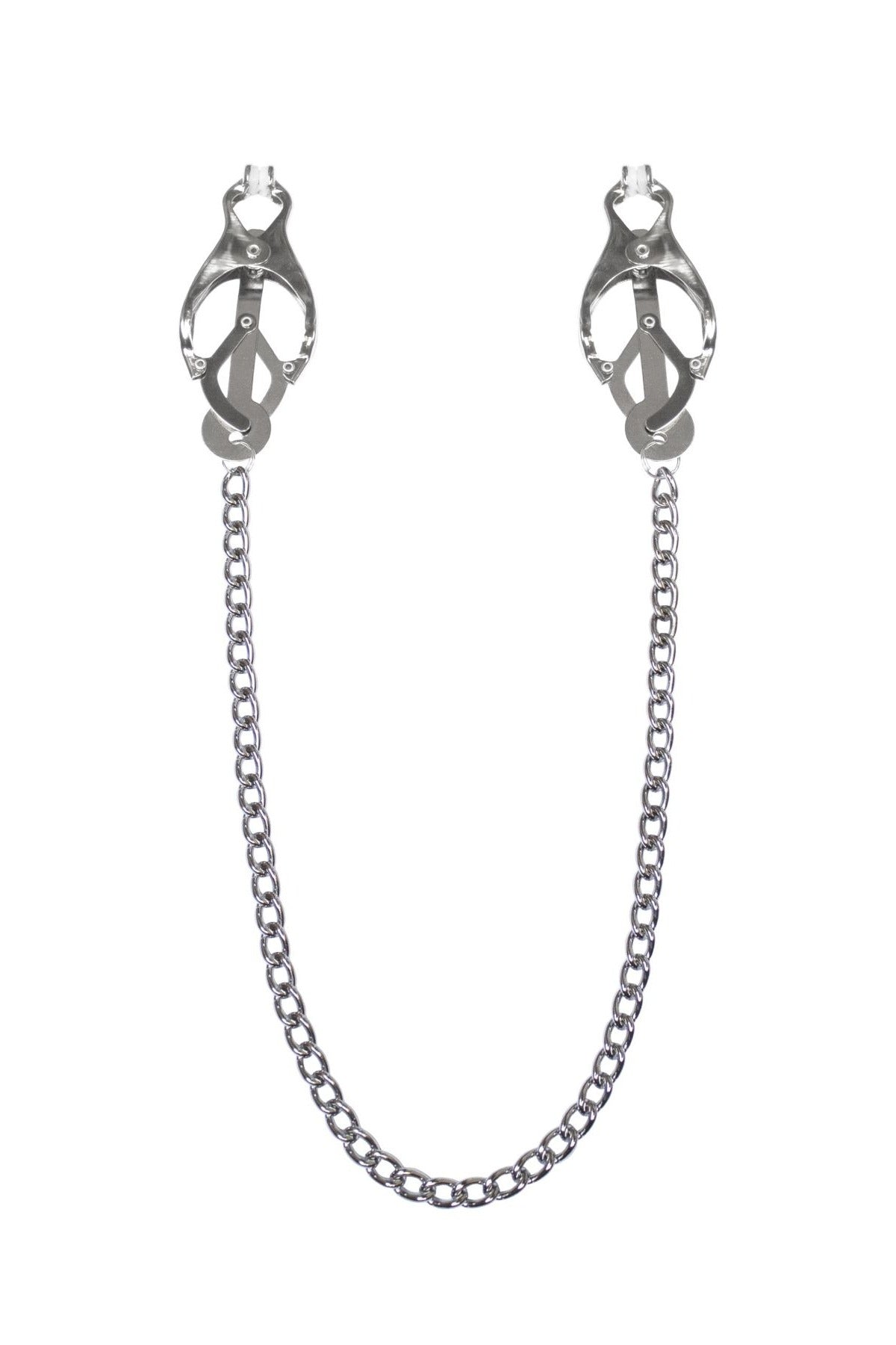 Зажимы для груди с цепочкой Clover nipple clamps silver/white