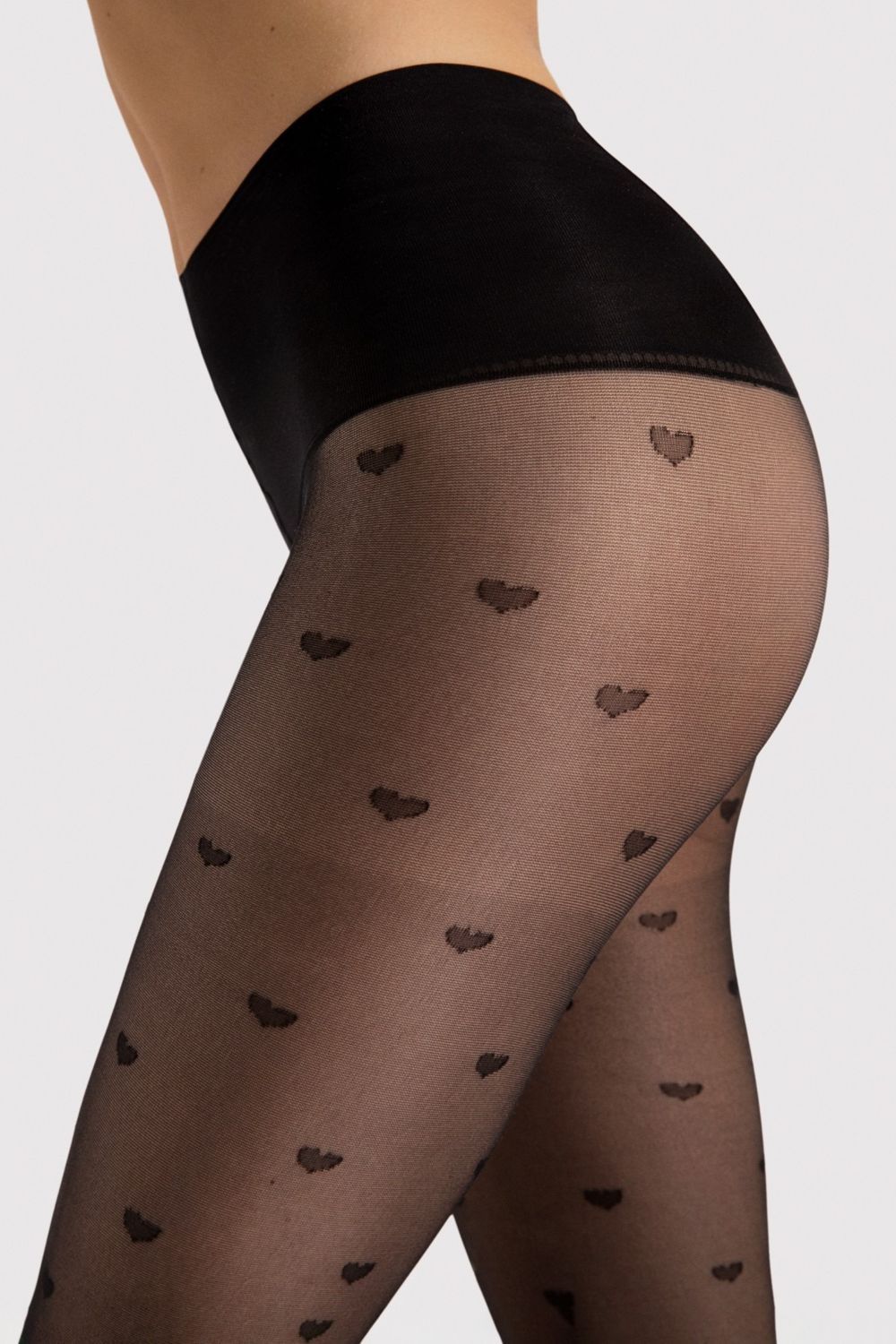 Матовые колготки с сердечками Heartbeat F5007