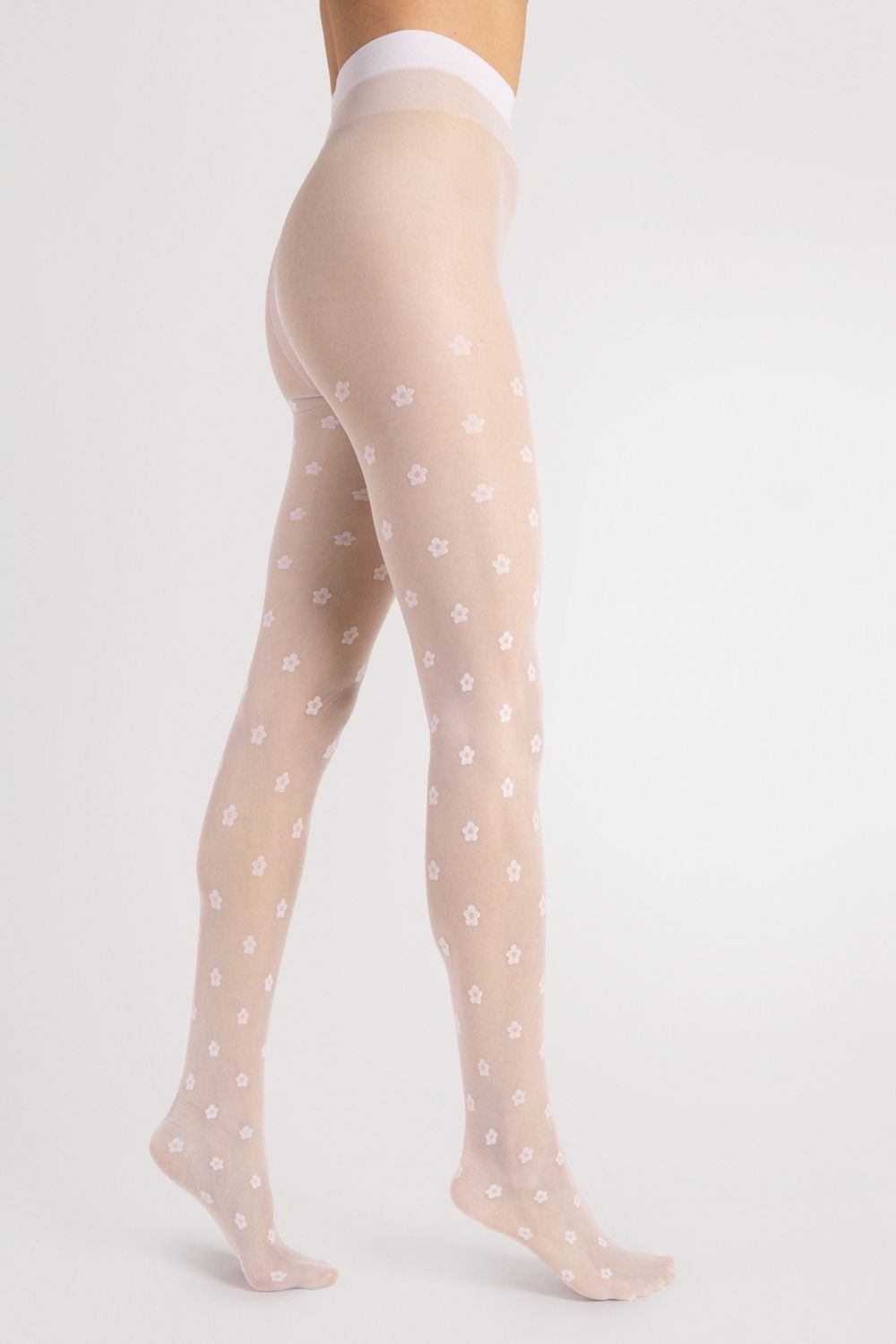 Матовые колготки с цветочным принтом Spring G6105