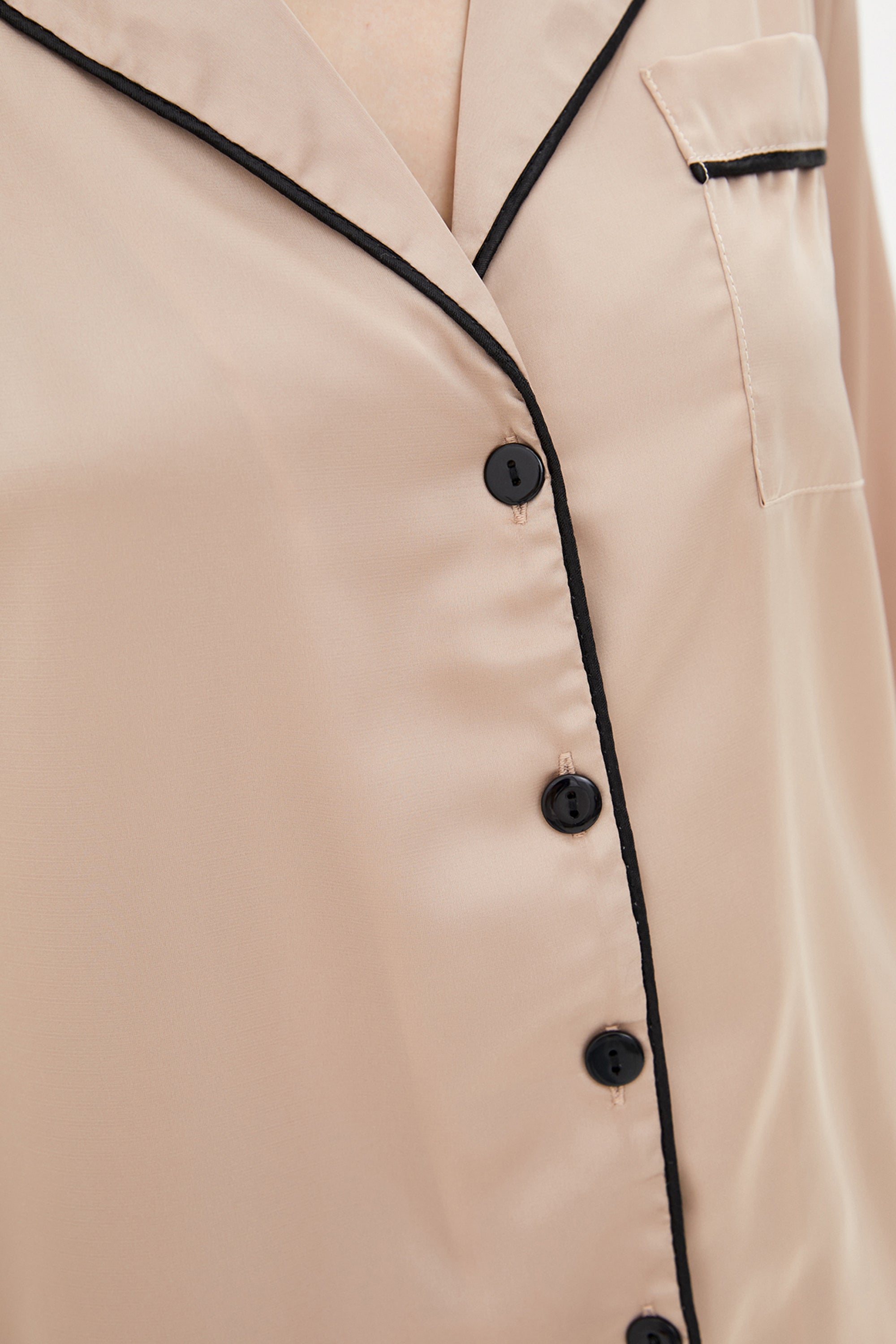 Шелковая пижама с брюками Beige Peach SH0009-01-69