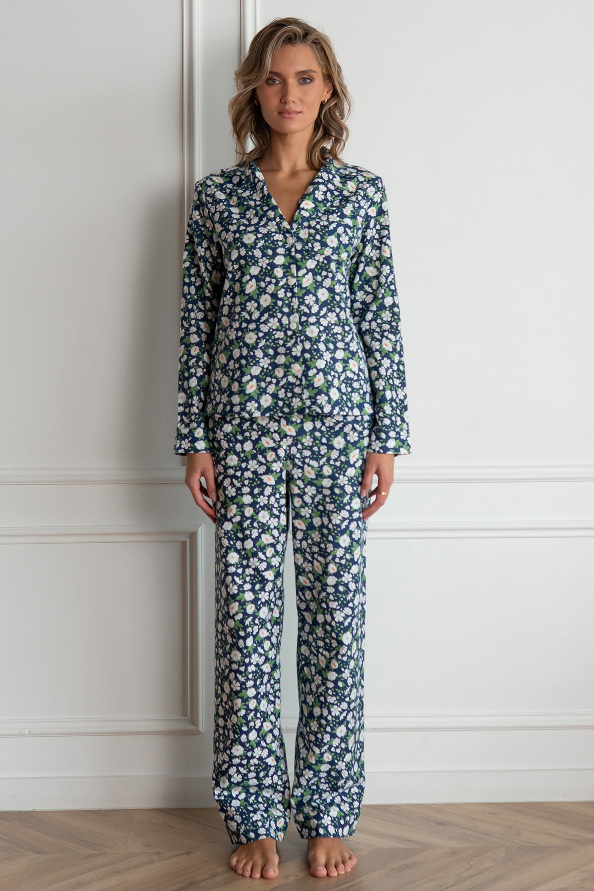 Фланелевая пижама с цветами Chamomile FL0057-53-69