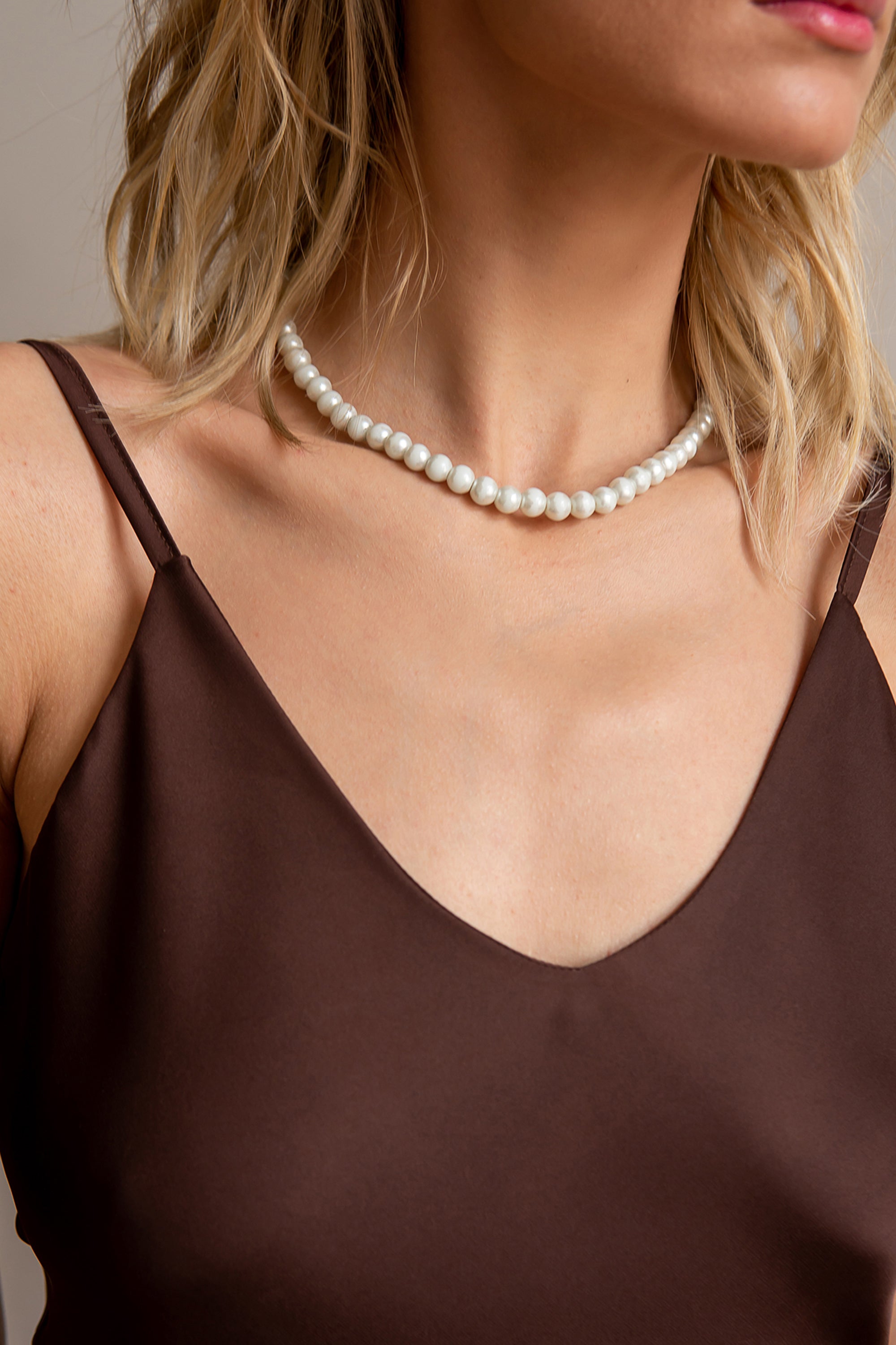 Шелковое платье-комбинация Chocolate short SH0083-08-20