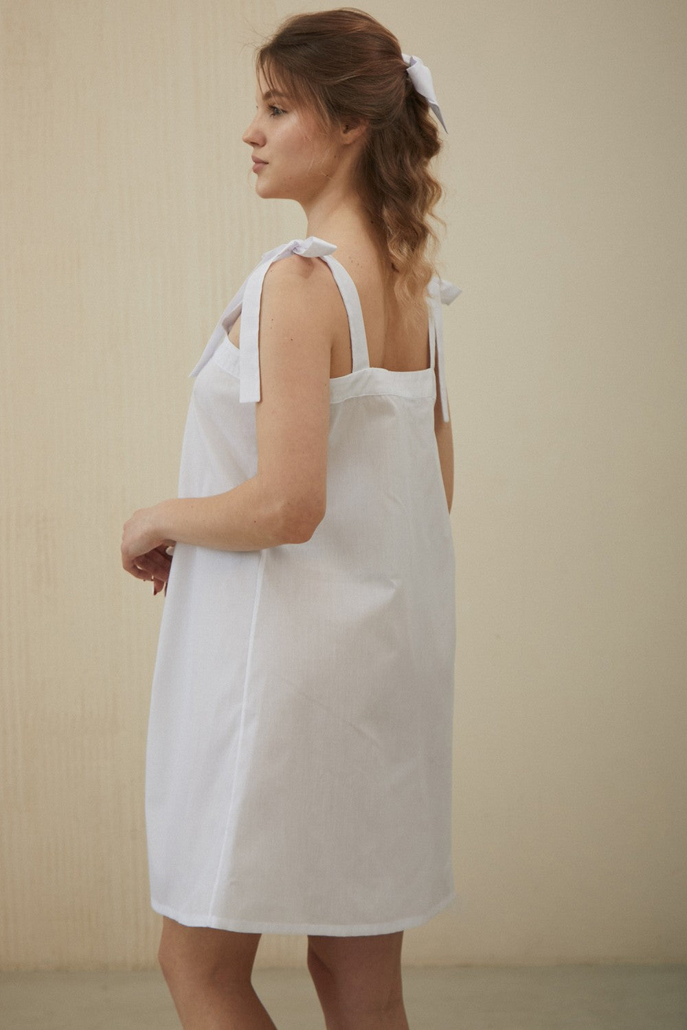 Хлопковая сорочка с завязками Colette HL0067-02-20 white