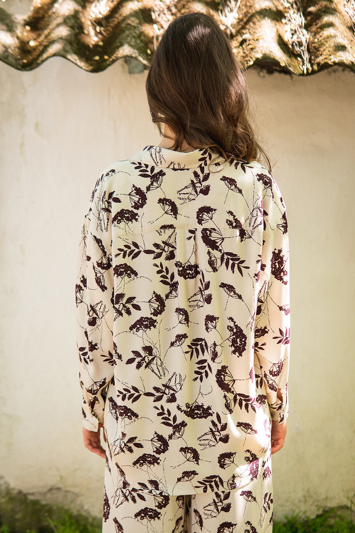 Рубашка с принтом из штапеля Dianne VS0059-28-60 cream