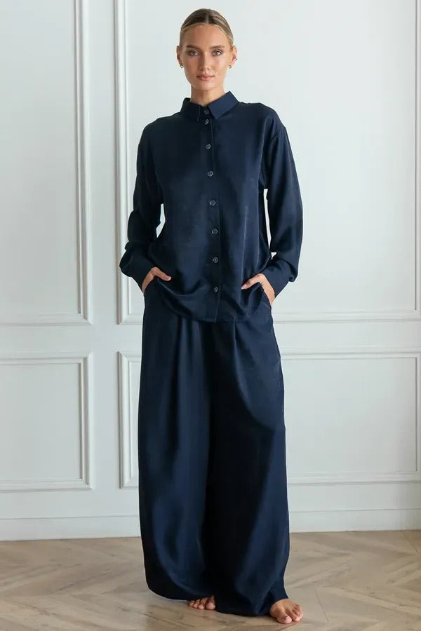 Шелковая пижама на пуговицах Dove SL0088-14-69