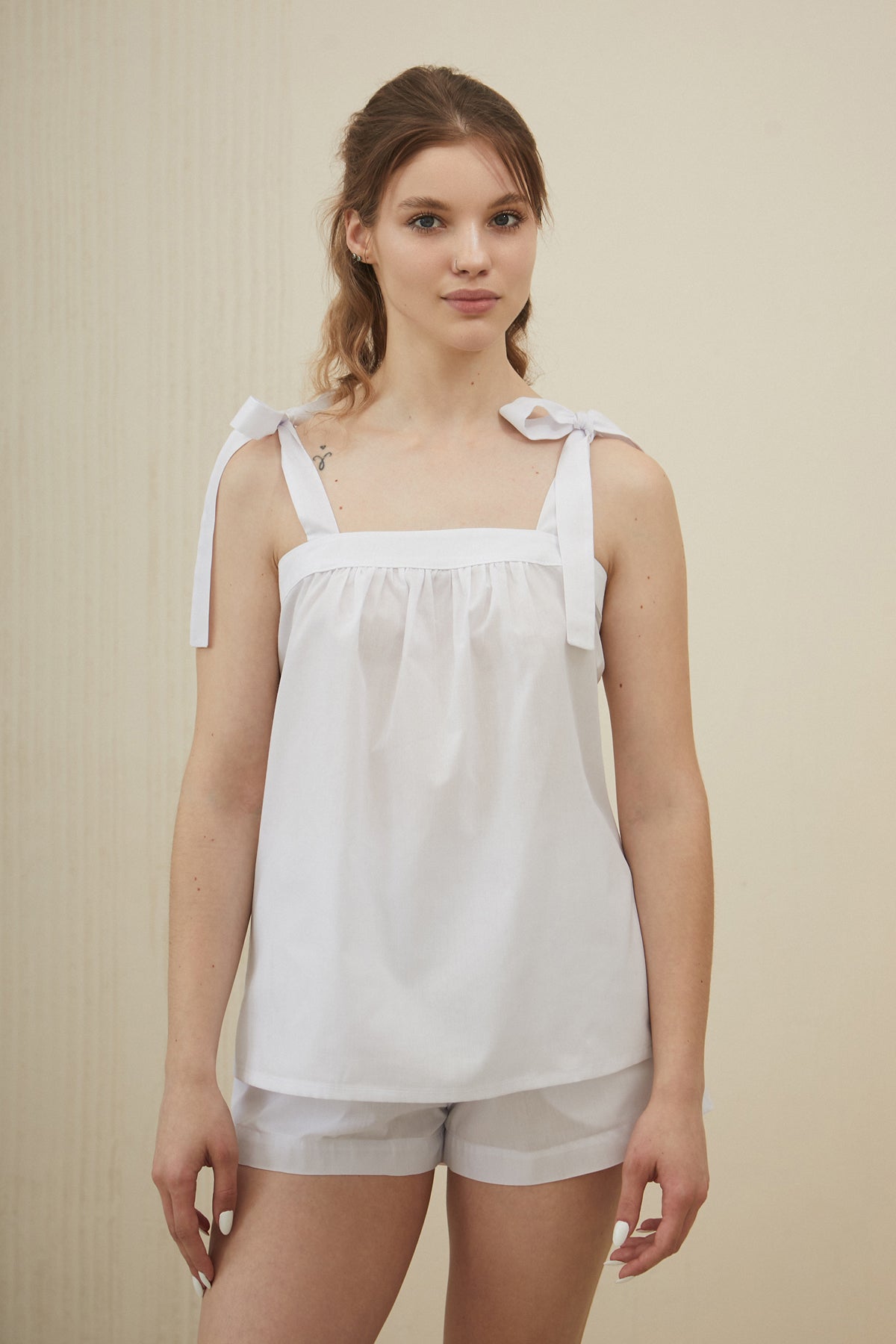 Хлопковая пижама с шортами Lorette HL0068-02-78 white