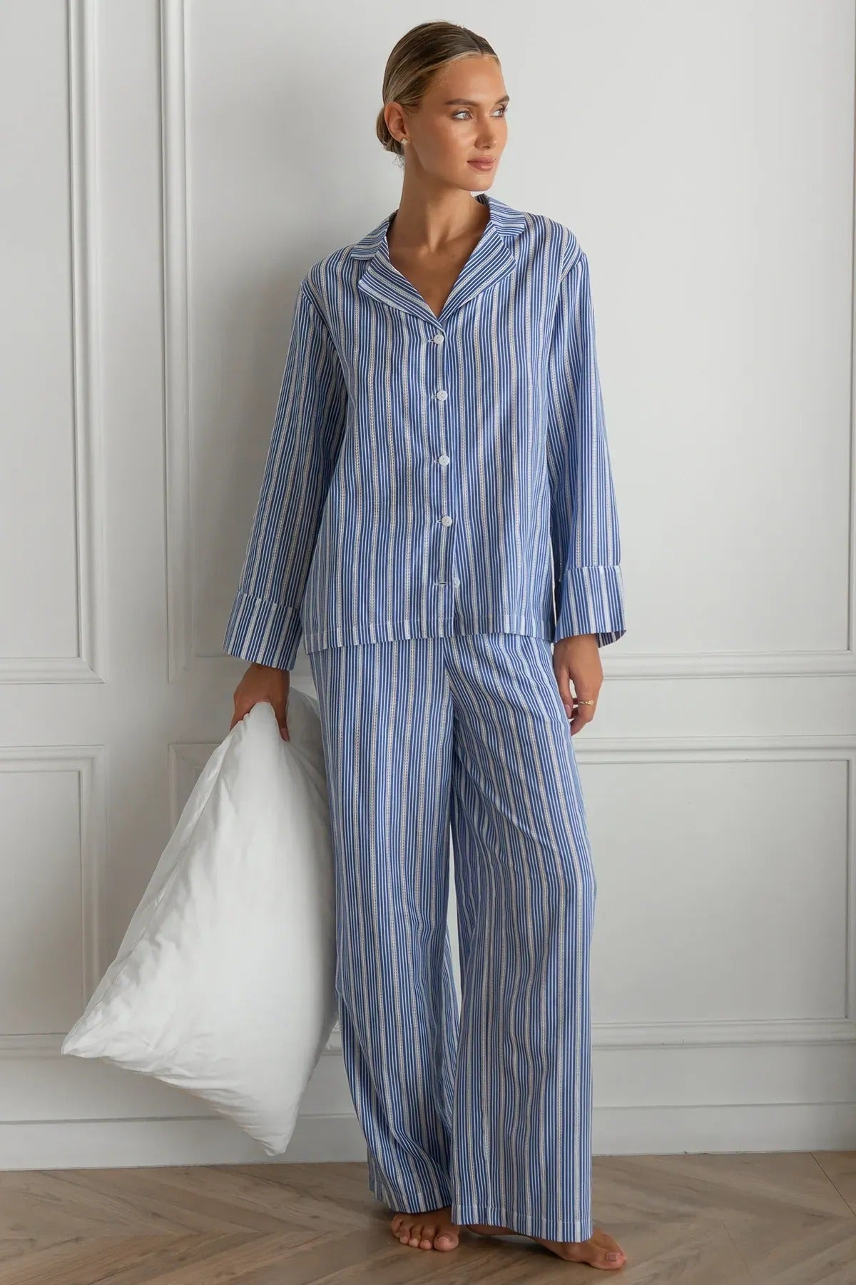 Хлопковая пижама в полоску Lake Lace HL0073-75-69