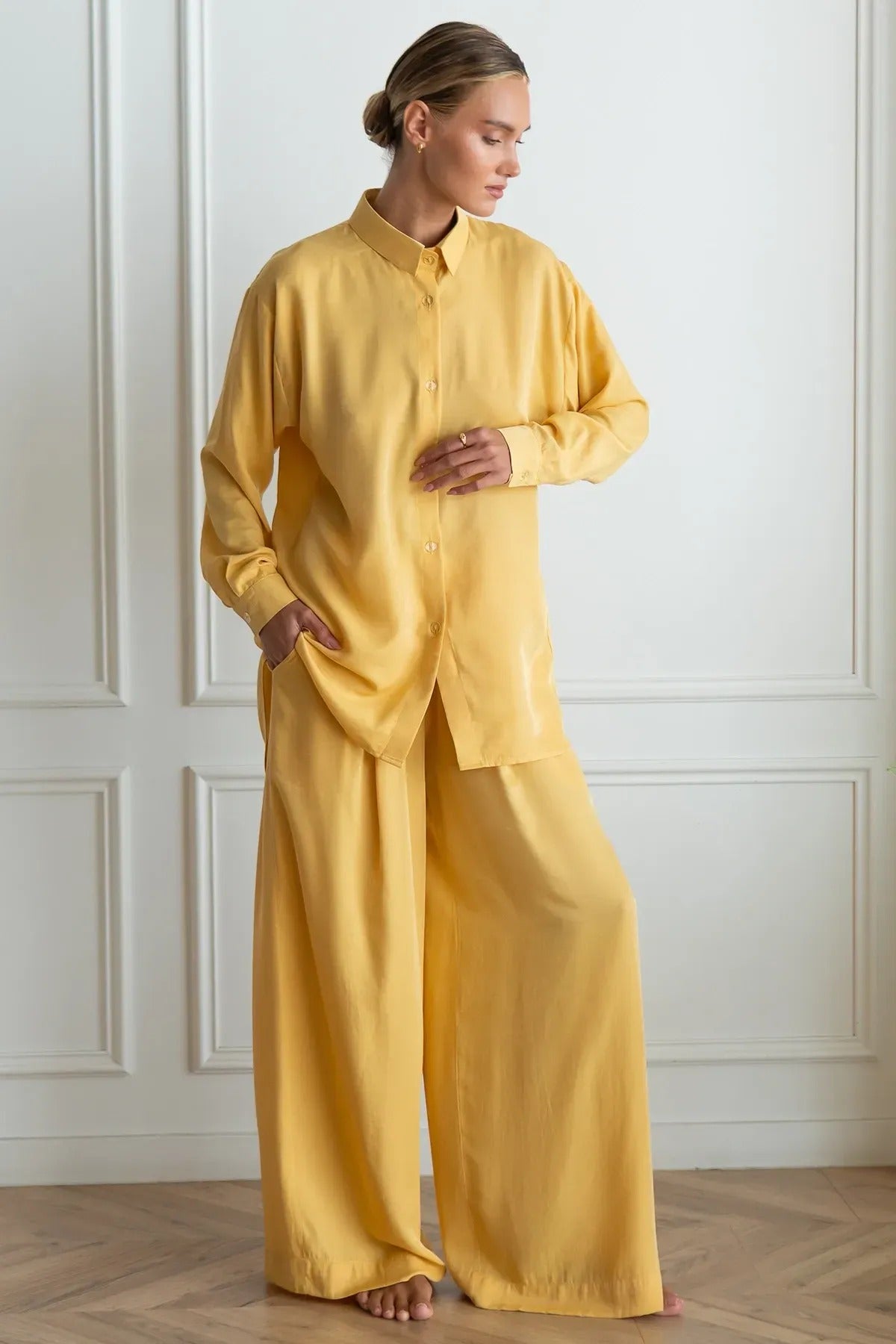 Шелковая пижама на пуговицах Lemon SL0088-89-69