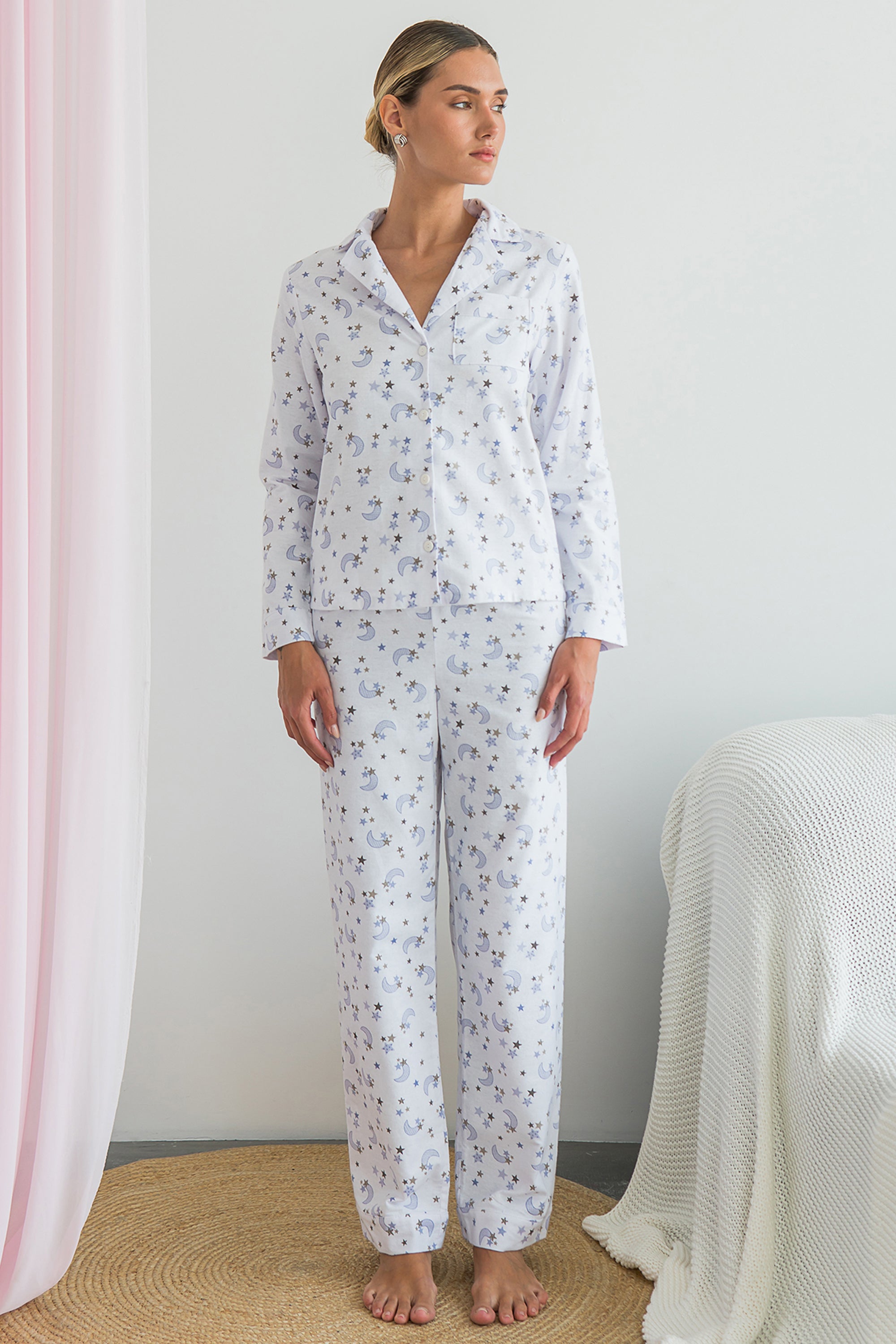 Фланелевая пижама Moon FL0057-24-69 white