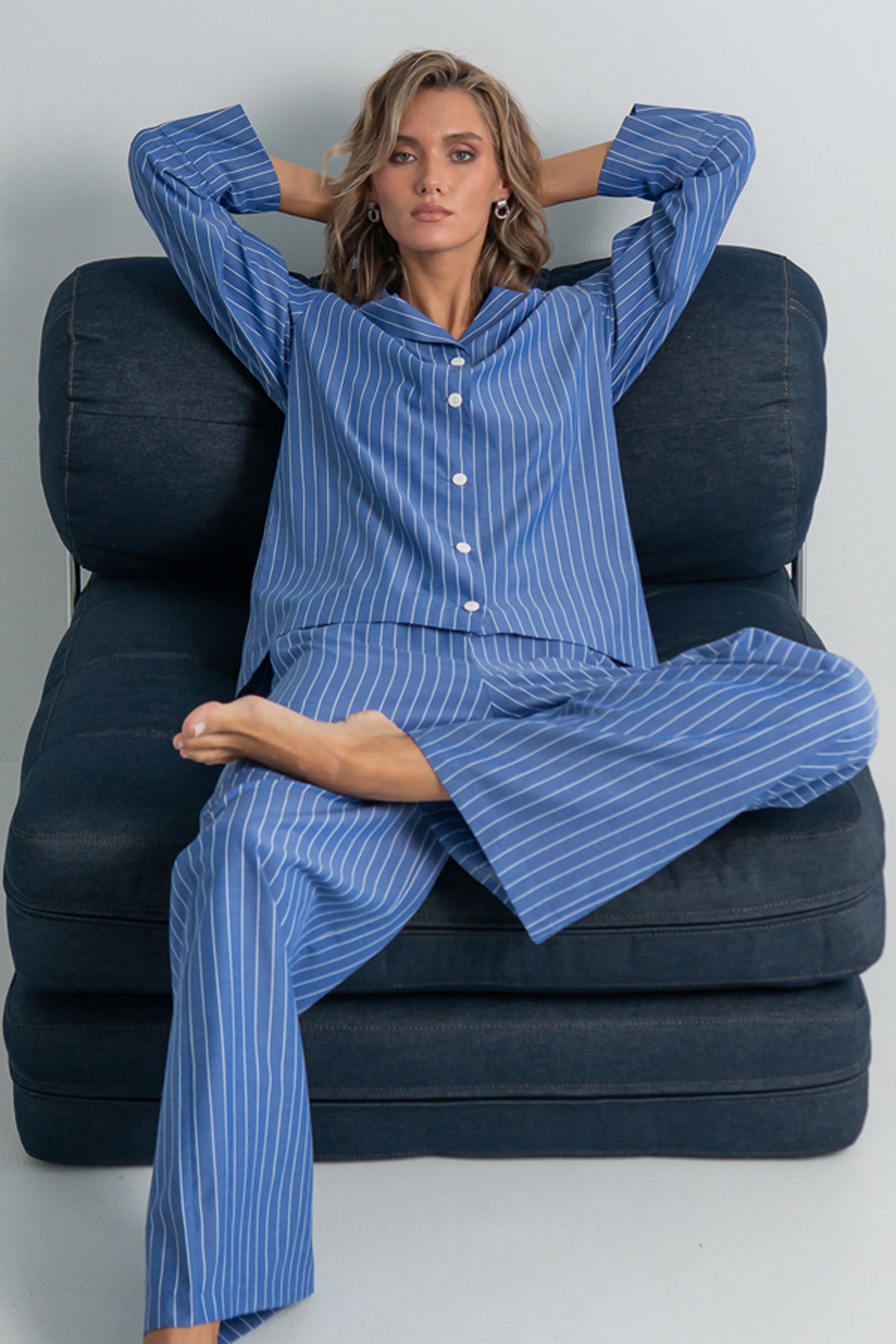 Бавовняна піжама в смужку Ocean Strip HL0073-13-69