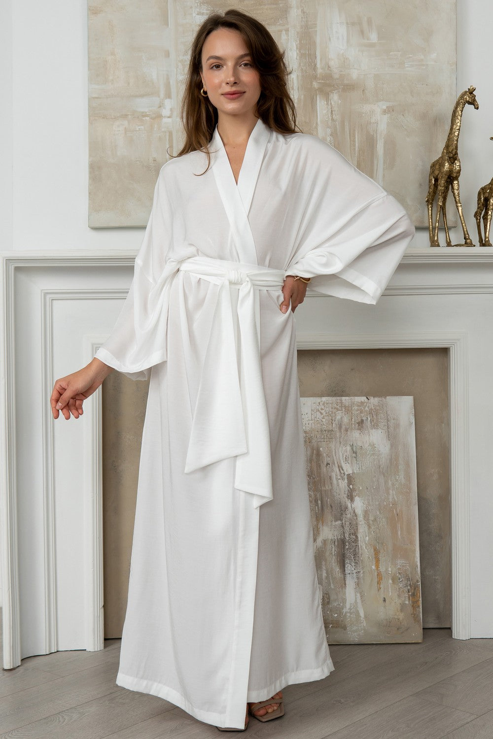 Шелковый халат с хлопком Mia SL0035-09-04