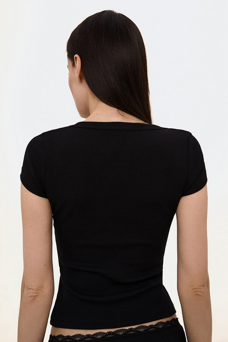 Футболка в рубчик L039r Biti black