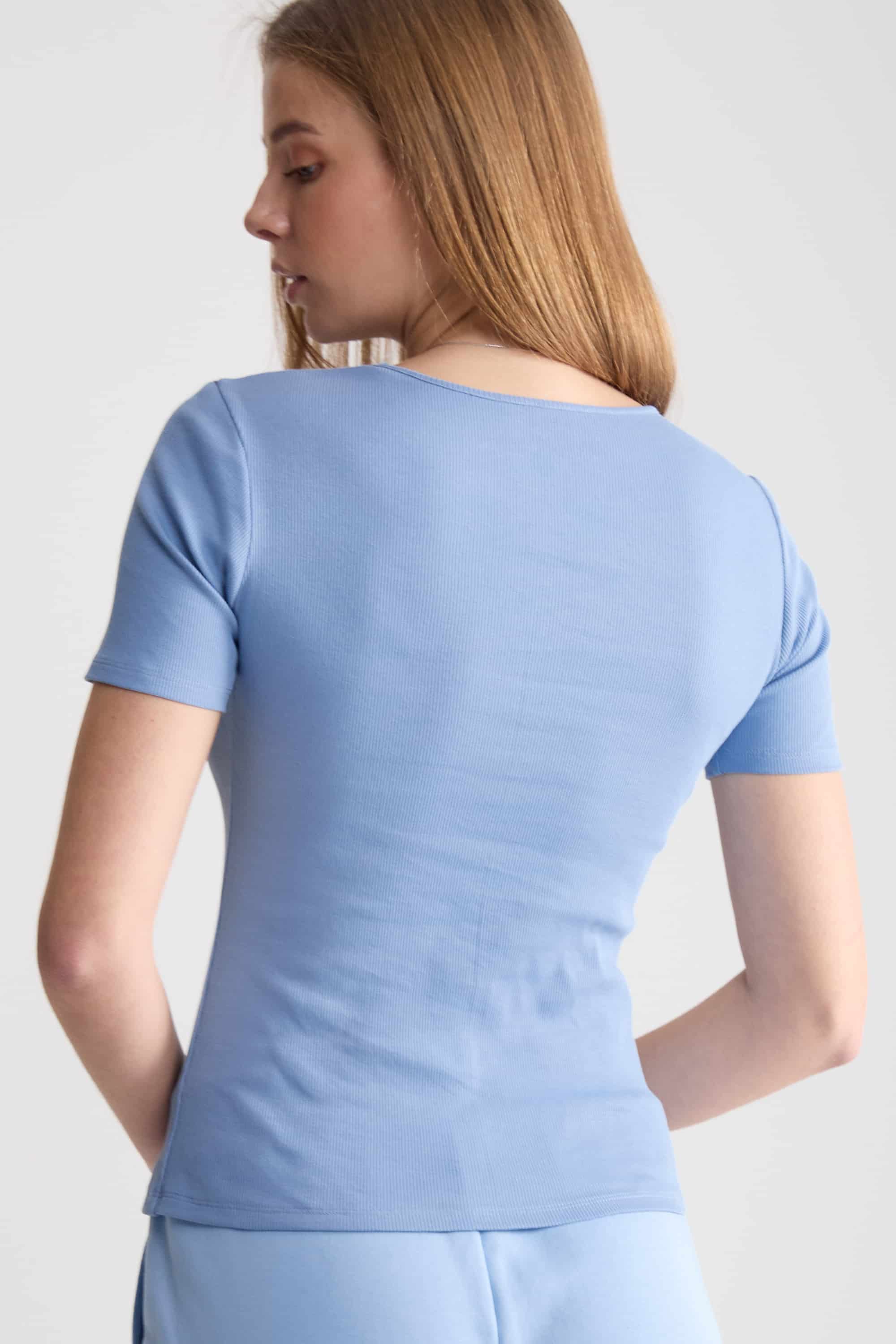 Футболка в рубчик LH320-02 Malibu blue