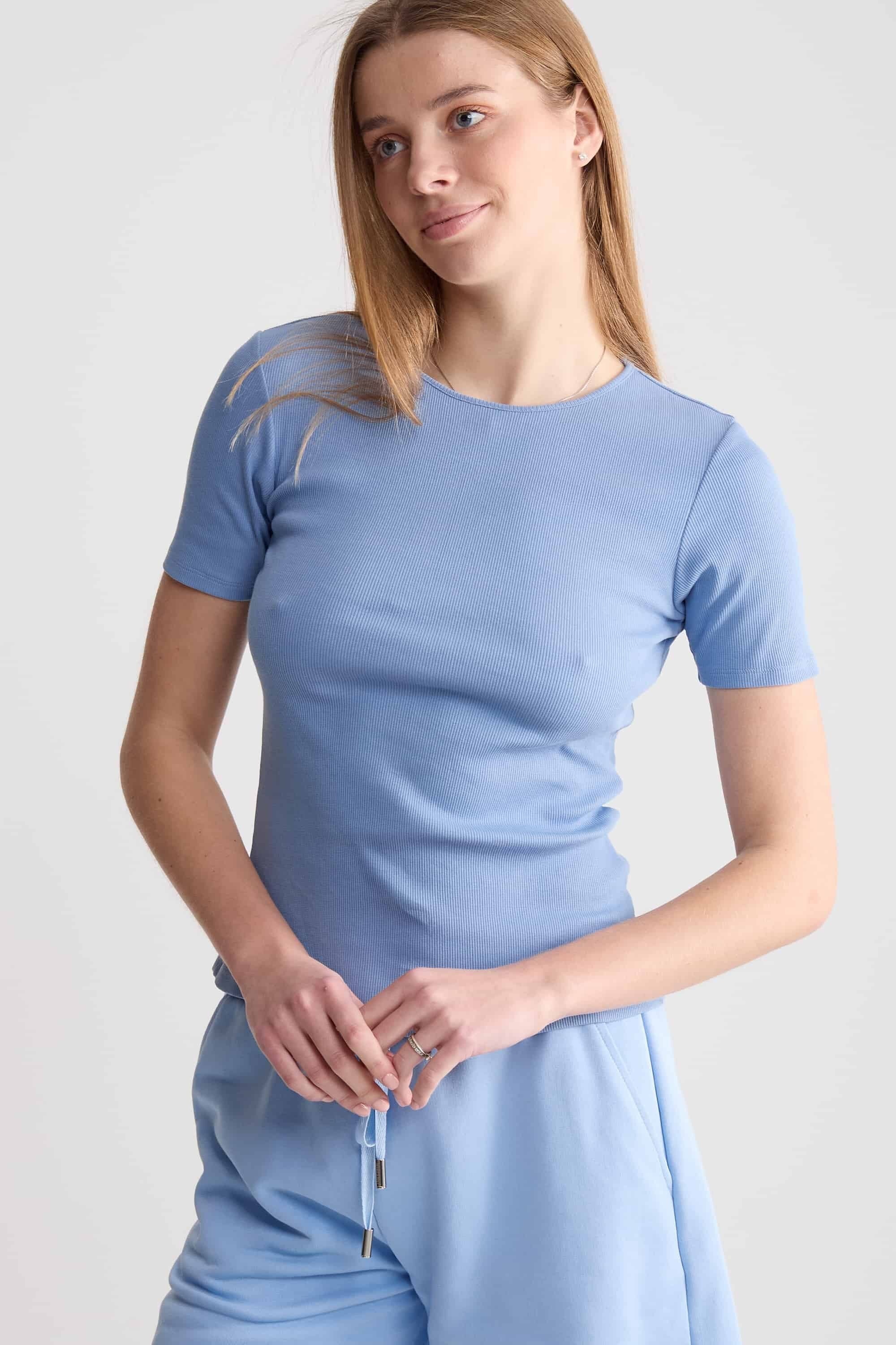 Футболка в рубчик LH320-02 Malibu blue