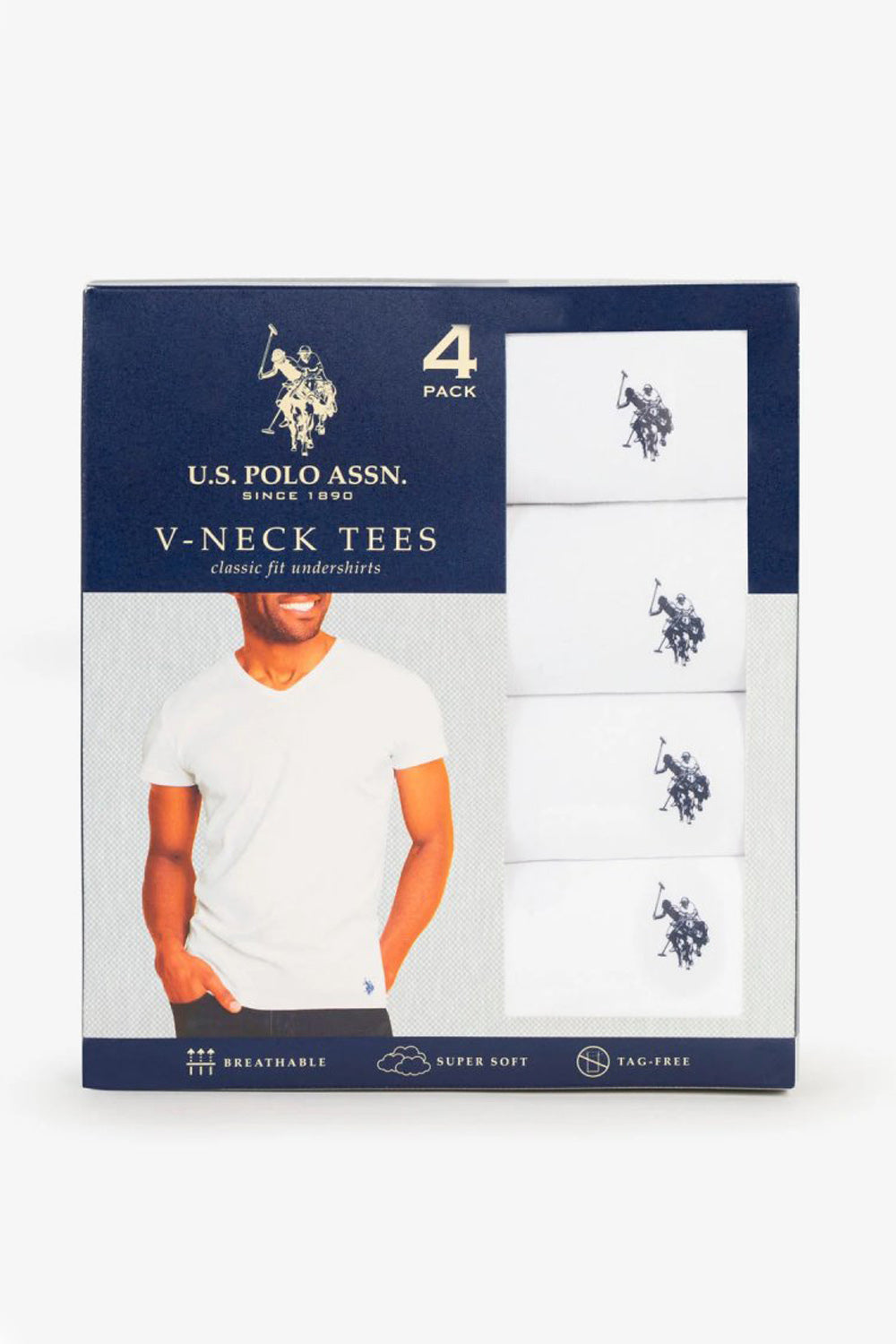 Чоловіча футболка 67108461 (4 шт.) white U.S. Polo ASSN.