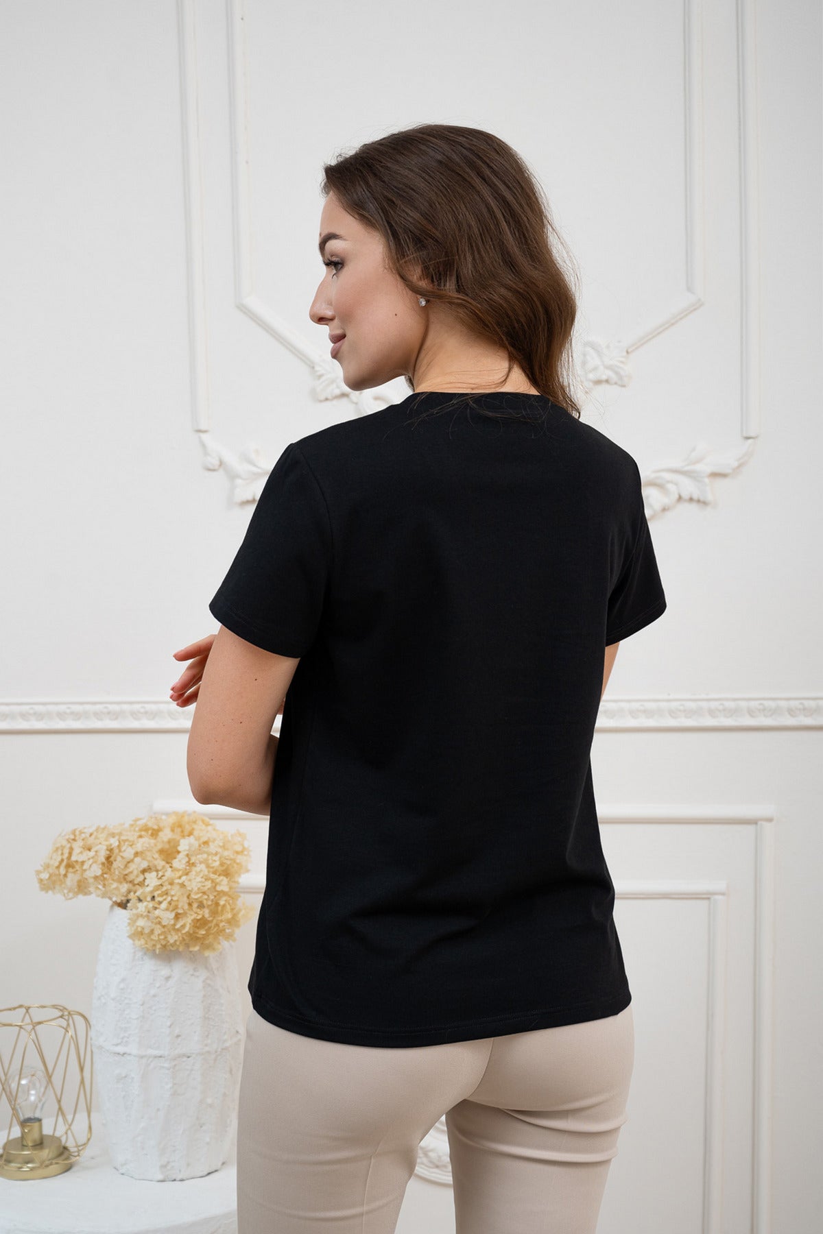 Хлопковая футболка 1523 black