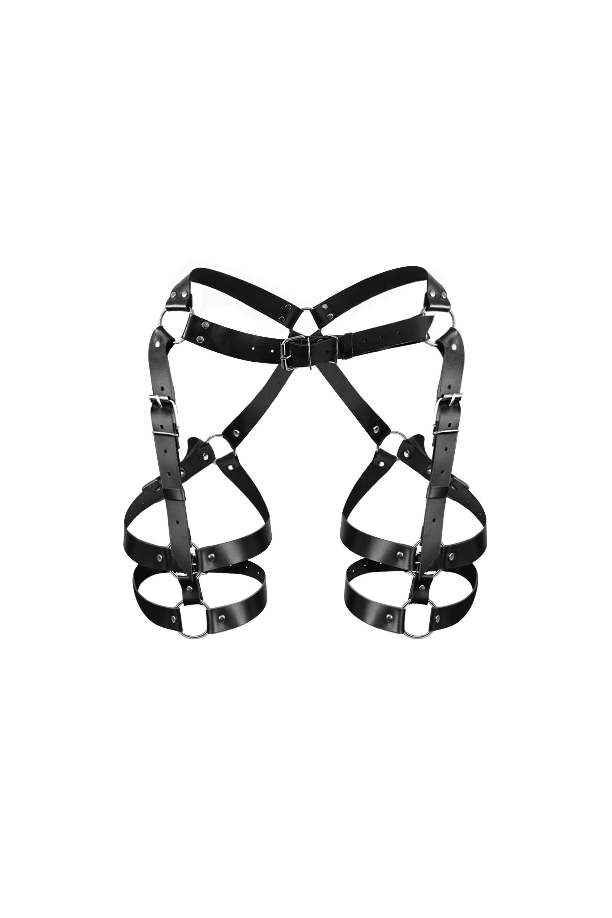 Кожаные гартеры с поясом Claire black