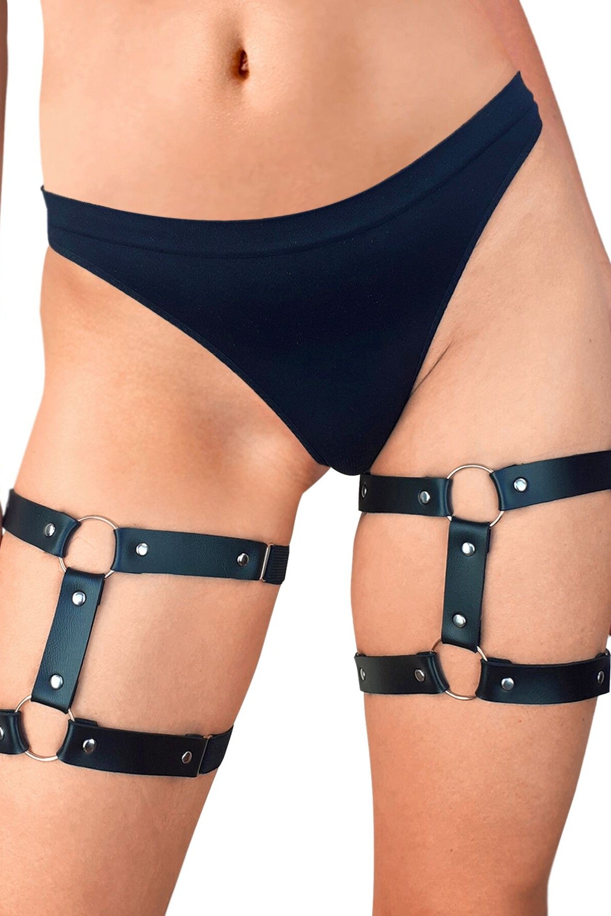 Кожаные гартеры Kristina black (2 шт.)